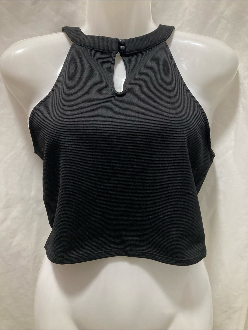 Material Girl Black Ribbed Halter Top - Picture 3 of 3